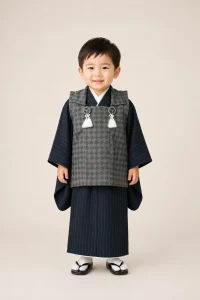 3歳男の子着物　宵市松 - Image 01 (August 24, 2026)